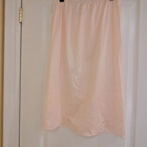 Vintage Pink Half Slip with Lace Trim French Maid Size M